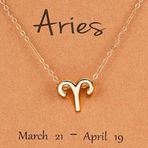 Dainty Cute Zodiac Sign Necklace Pendant Aries